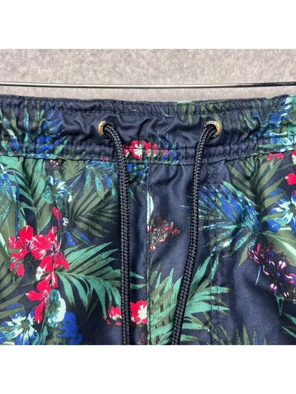 Banana Republic Mens Green Navy Floral Swim Trunks Board Shorts M Beach Surf